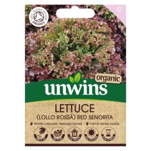 Unwins Herb Organic Lettuce Red Senorita Looseleaf - 250 Seeds