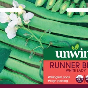 Unwins Runner Bean White Lady 40 Seeds