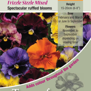 Kings Seeds Pansy Frizzle Sizzle Mixed 25 Seed