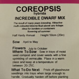 Kings Seeds Coreopsis Incredible Dwarf Mixed Seeds